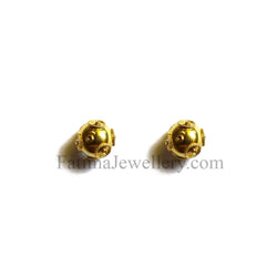 Earrings - Patterned Gold Ball Studs