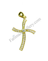 Pendant - Yellow Gold Cross with stones